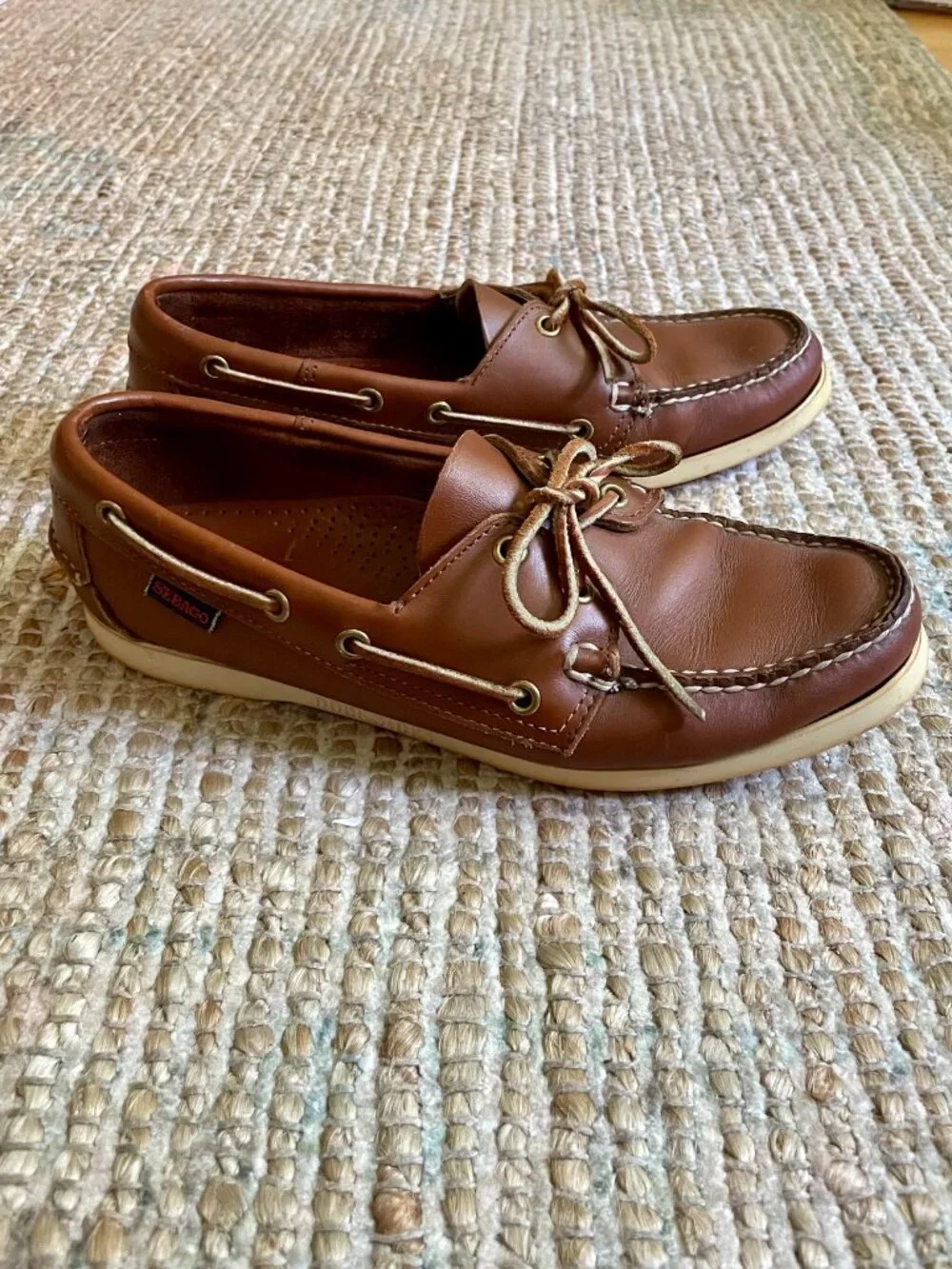 Sebago Docksides Brown Leather Boat Shoes Men's 8.5M Unisex